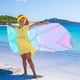 thumbnail image 5 of Toalla de playa de microfibra, súper resistente a la arena, ligera, absorbente, de secado rápido, grande, 27,5 x 59 pulgadas, multicolor, para viajes, piscina, camping, manta de picnic., 5 of 5