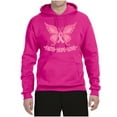 thumbnail image 2 of Wild Bobby, Butterfly Pink Ribbon Faith Hope Love, Breast Cancer Awareness, Unisex Graphic Hoodie Sweatshirt, Fuschia, Small, 2 of 5
