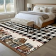 thumbnail image 5 of Black White Area&nbsp;Rug 5x8ft Buffalo Plaid Country Star Barn Barrel Farmhouse Non-Slip&nbsp;Washable Square&nbsp;Rugs Soft Felt Indoor Floor Mat for Bedroom Kitchen Living Room Bathroom, 5 of 9