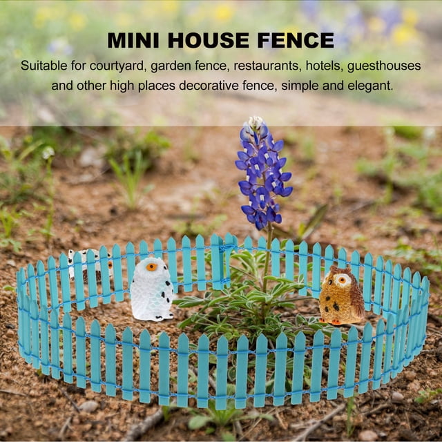 WESIEVYA 2pcs Fence Micro Landscape Fence Props Blue Bendable Guesthouse Decorations