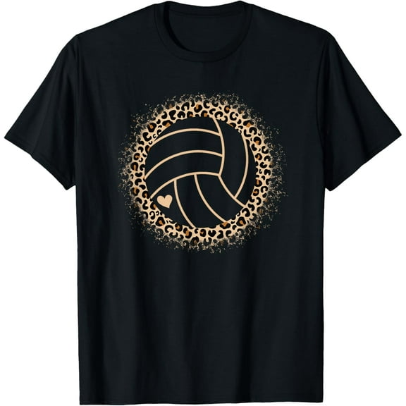 Cute Volleyball Leopard Print Women Girls Volleyball Lover T-Shirt
