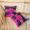 thumbnail image 2 of Ball Game Pillow Covers 18x18 Inch, Set of 2 Basketball Throw Pillow Covers for Kids Boys Girls Teens, Modern Balls Player Cushion Covers Sport Decorative Accent Pillow Cases, Pink Black, 2 of 6