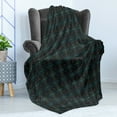 thumbnail image 4 of Tribal Soft Flannel Fleece Blanket, Prehistoric Bohemian Geometric Pattern Quirky Motif on Dark Backdrop, Cozy Plush for Indoor and Outdoor Use, 70" x 90", Dark Blue Grey Multicolor, by Ambesonne, 4 of 5