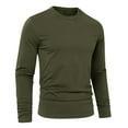 thumbnail image 3 of Men's Long Sleeve T-Shirt Solid Color Casual Basic Tee Comfortable Winter Top Breathable Soft Shirt Men's Oversized Tee Summer Tops Streetwear, 3 of 4
