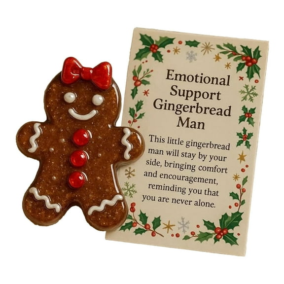 Shoreew Christmas Gingerbread Doll Ornament Set Legend of Emotional Support Gingerbread Man Figurine Craft Holiday Decoration