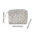 thumbnail image 2 of Bolso de pañales de tocador para mujer bolso de mano de uso diario para niñas con cierre de cremallera de algodón estampado, 2 of 6