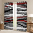 thumbnail image 2 of Homewish Stripe Line Pattern Blackout Curtains Set of 2 (52x84 Each),Modern Abstract Geometric Window Curtains,Gray Red White Curtains and Drapes For Girl Teens,Breathable Home Decor, 2 of 6