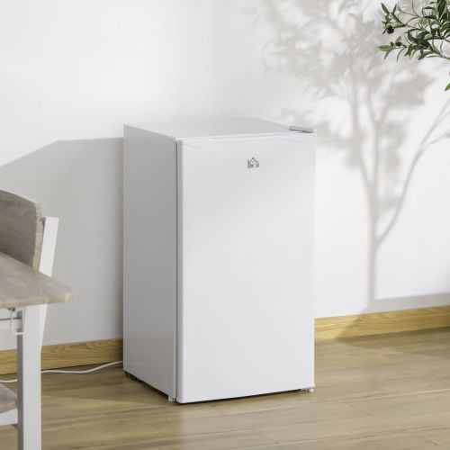 Mini Fridge with Freezer Single Door Compact Refrigerator Adjustable Thermostat Reversible Door for Dorm Office White