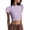 Purple, variant on Crop Tops for Women Womens Short Sleeve T Shirt Buttery Soft Summer Tops Basic Tees Cropped T Shirts for Women White XS