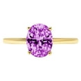 thumbnail image 7 of Solitaire Engagement Ring for Women - 2.5ct Simulated Alexandrite in 14K Yellow Gold Promise Ring, 7 of 7