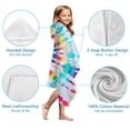 thumbnail image 7 of Colorful Tie Dye Pattern Hooded Bath Towel，50"x30" for Ages 3 To 12 Kids, Quick Dry Lightweight Soft Microfiber Hood Beach Towel Cover Up for Kids, 7 of 7