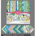 thumbnail image 3 of Inkdotpot Tropical Paradise Collection Double-Sided Scrapbook Paper Kit Cardstock 12"x12" Card Making Paper Pack With Sticker Sheet - 16 Pages - Blue & green, 3 of 4