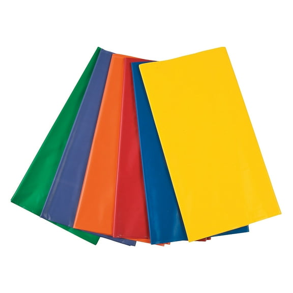 Asst Bright Clrd Rctgl Tablecovers - Party Supplies - 12 Pieces