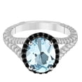 thumbnail image 4 of AoneJewelry 2.00 Ct. Aquamarine Black Diamond Ring In 10K Rose, White & Yellow Gold, 4 of 4