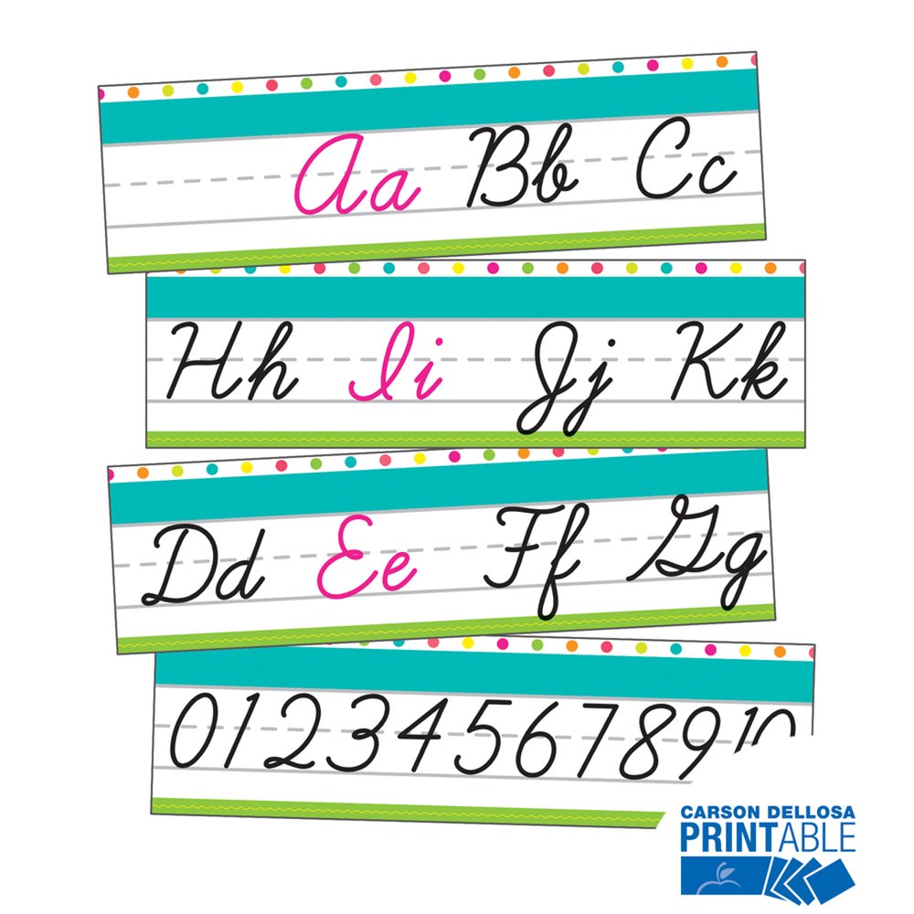 Simply Stylish Tropical Cursive Alphabet Line Printable Bulletin Board