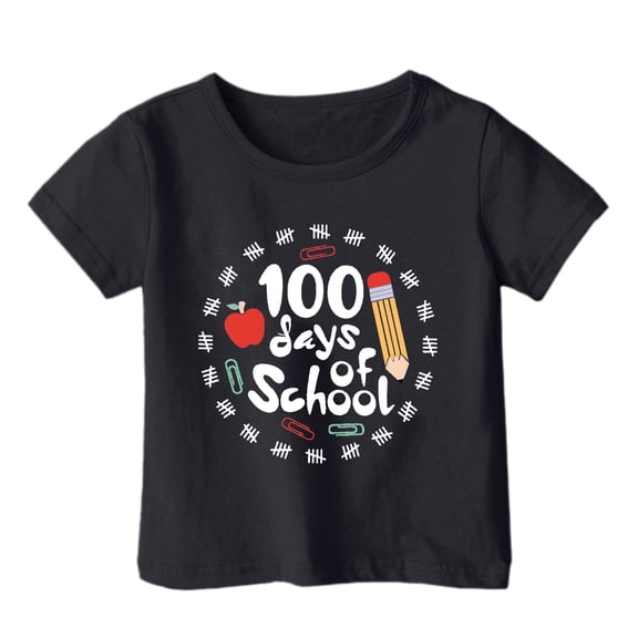 Children Casual Print T Shirt Round Neck Loose Short Sleeve Tops Boys Girls Daily Wear Back To School Apparel