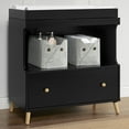 thumbnail image 2 of Delta Children Essex Convertible Changing Table with Drawer, Ebony/Natural, 2 of 10