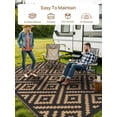 thumbnail image 3 of GENIMO 5'x8' Outdoor Rug Waterproof, Reversible Camping Mat, Plastic Straw Rugs for Patio, RV, Camper, Balcony, Backyard, Picnic, Deck (Bla, 3 of 7