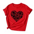 thumbnail image 4 of Goodtrade8 Valentines Shirts Womens Heart Crew Neck Valentine for Women Pullover Cute Short Sleeve Printed Gifts Womens Tops, 4 of 4