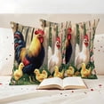 thumbnail image 3 of Rooster Chicken Pink Flowers Pillow Covers 2 Pack Watercolor Art Vintage Farm Pillowcase Waterproof Outdoor Throw Pillow Cover for Patio Garden Square Cushion 16”x16”, 3 of 9