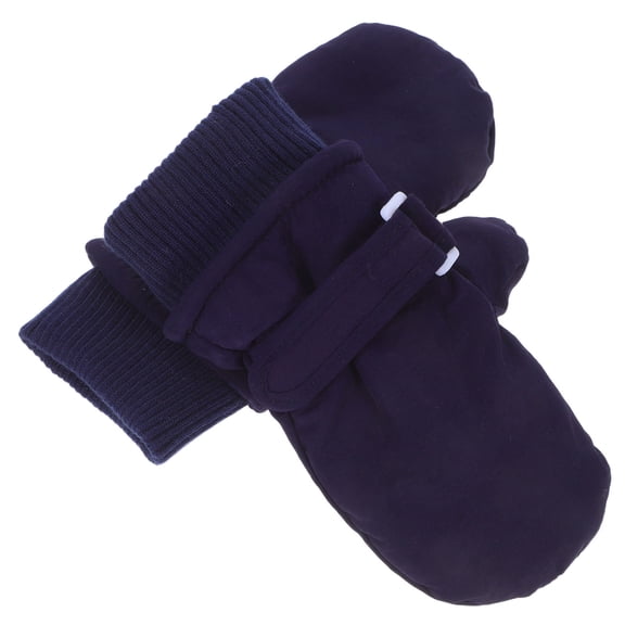 OFFIGAM 1 Pair Navy Kids Snow Gloves with Thick Fleece Lining for Warmth and Outdoor Winter Activities