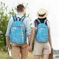 thumbnail image 4 of Balery Hanging Orchids Floral Blue Mochila Clásica Impresa Básica para Viaje, Mochila Escolar Resistente al Agua, Mochila de Lona con Correas Ajustables-Medium, 4 of 5