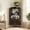 Black, variant on Sailvan Wooden Corner Bar Cabinet with 2 Open Shelves, 2 Drawers & Mirrored