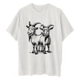 thumbnail image 5 of gbyLJF Women's Short Sleeve Blouses Comfy Cotton Crew Neck T Shirt Plus Size Loose Drop Shoulder Y2K Streetwear White S, 5 of 6