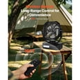 thumbnail image 2 of KFFKFF 10400mAh Solar-Powered Camping Fan with LED Lantern, 8-Inch Portable Rechargeable Fan for Outdoor Activities, 4-Speed Quiet Operation for Picnics, Barbecues, Fishing, and Travel, 2 of 9