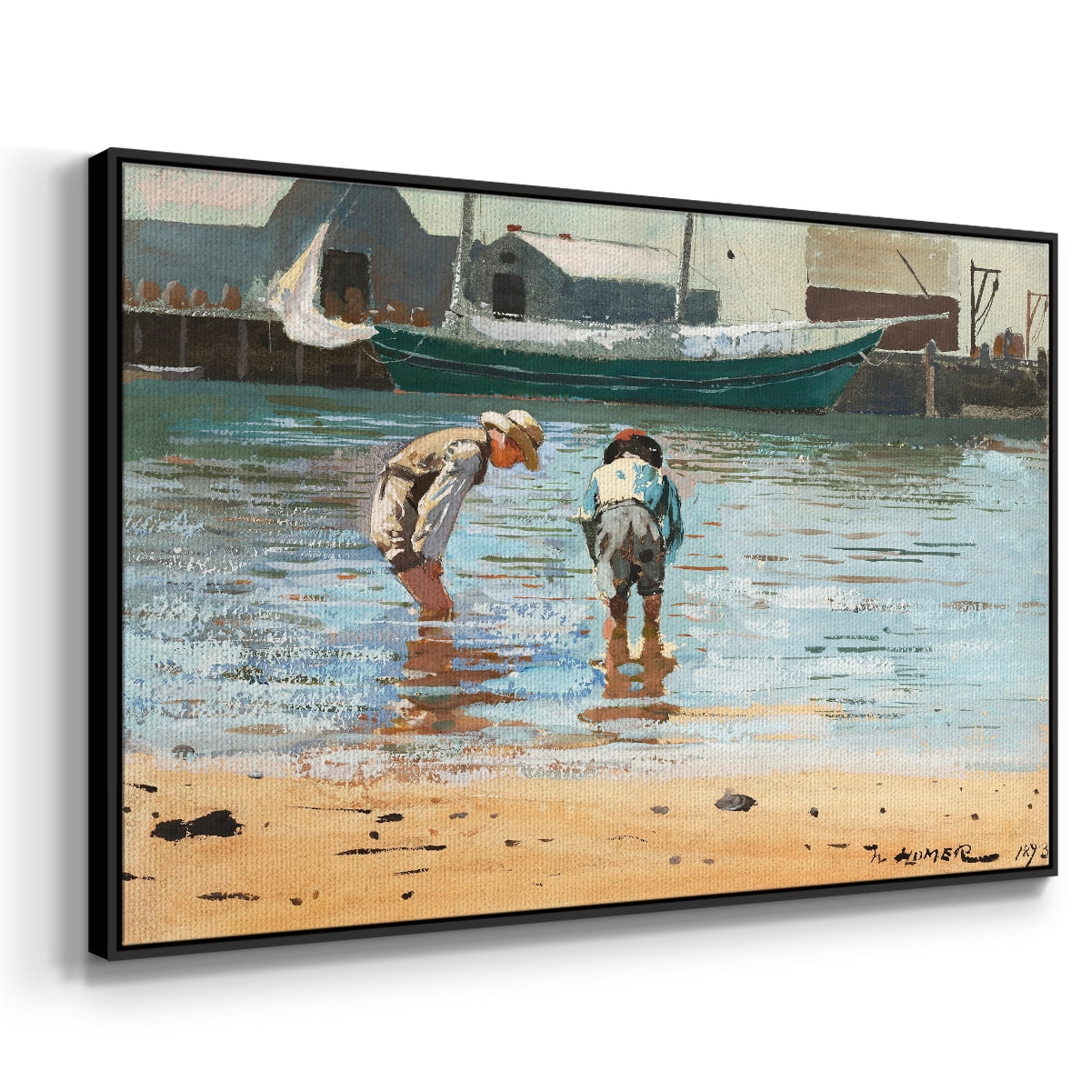 Vintage Landscape-CVII By Wexford Home Framed in Black Wood Gallery Wrapped Canvas 25 in. x 37 in.