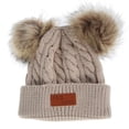 thumbnail image 3 of ZOELNIC Baby Toddler Kids Warm Knitted Fur Pom Bobble Hats Boy Girls Beanie Caps Winter, 3 of 3