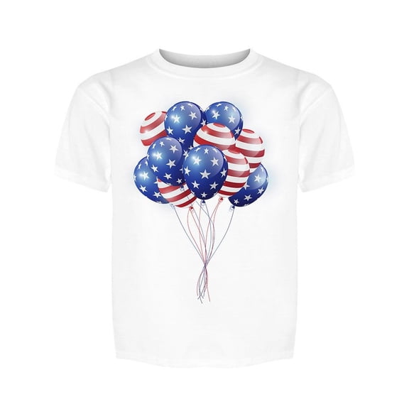 American Flag Balloons Tee Girl's -Image by Shutterstock