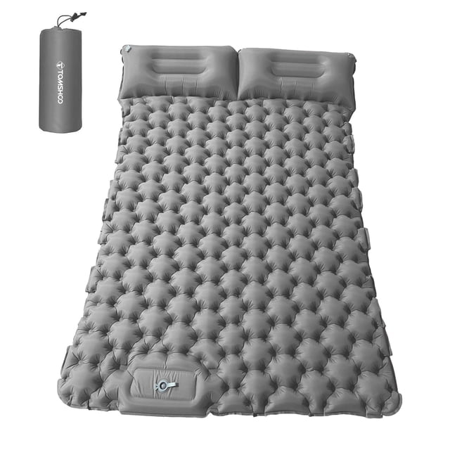 Tapis de Camping pour 2 Personnes avec Oreiller d'Air Matelas d'Air Portable Imperméable Tapis de Couchage pour Sac à Dos
