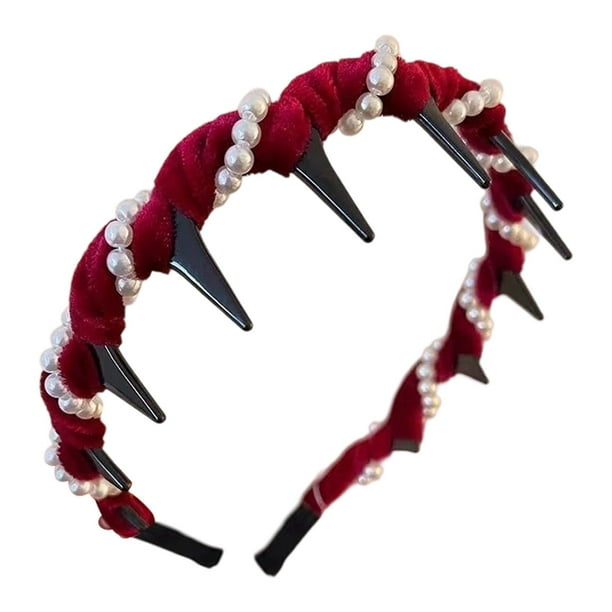 Diadema alta con perlas 2025 Diademas elegantes antideslizantes con perlas Diadema nupcial Accesorios para el cabello para fiestas y bodas para mujeres y niñas