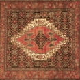 thumbnail image 1 of Ahgly Company Indoor Square Medallion Brown Traditional Area Rugs, 4' Square, 1 of 4