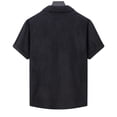 thumbnail image 4 of MIXUE Mens Casual Button Down Shirts Summer Corduroy Solid Color Lapel Short Sleeve Fashion Tops Sportswear,Black,XXL, 4 of 4
