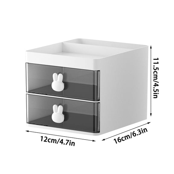 Leodye 1PCS Transparent Small Drawer Desktop Storage Box Plastic Mini Organizer Cute Stationery Box for Desk -4.72 × 6.30 × 4.53 IN