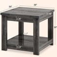 thumbnail image 2 of Aheaplus 20-Inch Square Industrial Farmhouse End Table with Storage Shelf for Living Room & Bedroom,Gray Oak, 2 of 6