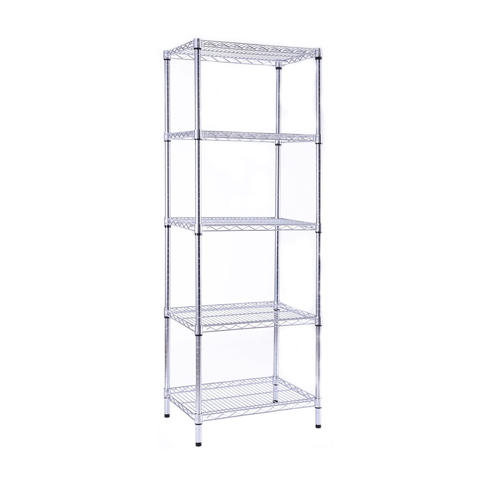 5 tier commercial chrome shelving unit 18x24x72in