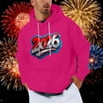thumbnail image 2 of LMOIPLI Drawstring Long Sleeve Sweatshirts for Men Fall Spring Top Fashion Printed Pullover Comfortable Sweatshirts with Pocket Hot Pink M, 2 of 5