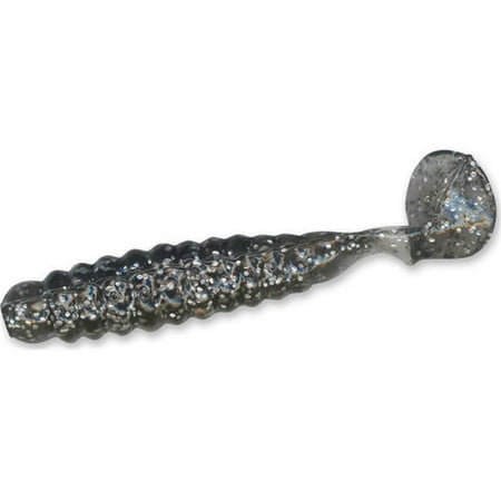 1.5 in. Crappie Slider Grub - Smoke & Metal Flake