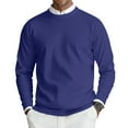 thumbnail image 2 of LTTVQM Mens Dress Pullover Sweater Lightweight Ribbed Knit Sweater Slim Fit Crewneck Business Casual Sweater Dark Blue XL, 2 of 7