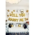 thumbnail image 3 of Oro "¿TE CASARÉS CONMIGO?" Paquete de globos - Banner de globos y decoraciones de propuesta - Idea de propuesta - Anillo de diamantes - (paquete de propuesta de oro), 3 of 5