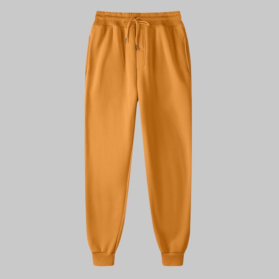 Mifsaly Men's Sweatpants Joggers Baggy Elastic Waist Workout Pants Casual Breathable Straight Leg Sweatpant Men Going Out Work Fashion Sweatsuit with Pockets Orange M