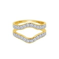 thumbnail image 1 of Round White Cubic Zirconia Solitaire Enhancer Guard Ring 10k Yellow Gold Ring Size - 4.5, 1 of 3