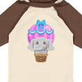thumbnail image 4 of Inktastic Cute Baby Elephant in a Pink Hot Air Balloon Boys or Girls Long Sleeve Baby Bodysuit, 4 of 5