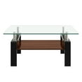 thumbnail image 4 of Holaki Rectangle Glass Coffee Table, Modern Tempered Glass Center Table with MDF Lower Shelf for Living Room, Transparent & Black, 4 of 10