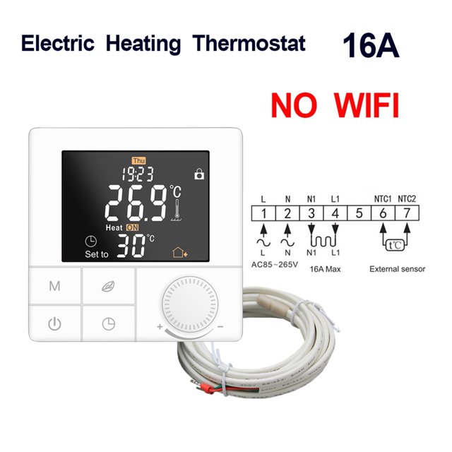 Thermostat de Température Intelligent Wi-Fi Tuya, Contrôleur de Chauffage au Sol Chaud, Programmateur Numérique à Commande Vocale Alexa, Thermorégulateur, Facile à Installer
