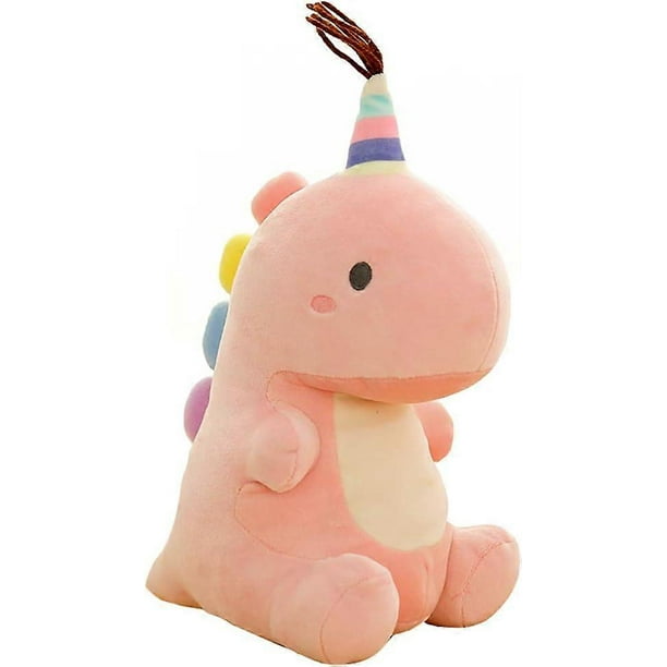 9 inch Cute Dinosaur Plush Stuffed Squishy Animal Kawaii Pillow, Super Soft Cartoon Plushie Hugging Toy Gifts for Kids Sleeping-Pink