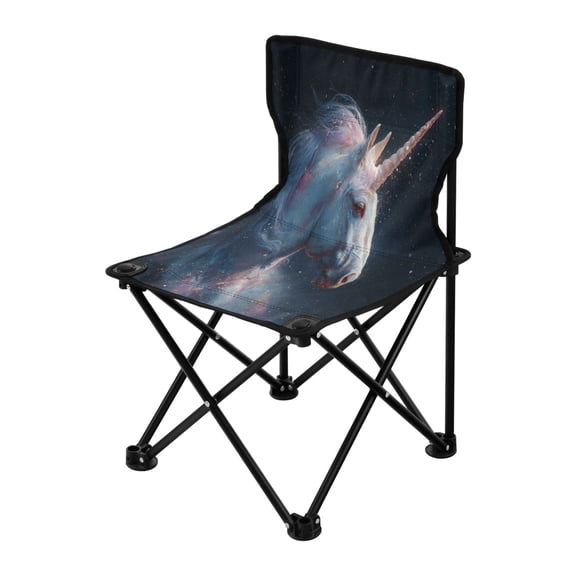 Folding Chair（Maximum weight capacity 220lb）Camping Chair For Camping Picnicking Outdoor Beach and Travel A Unicorn in Space